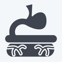 icona piccolo intestino. relazionato per umano organo simbolo. glifo stile. semplice design modificabile. semplice illustrazione vettore