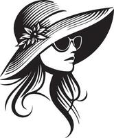 di moda donna indossare cappello illustrazione. vettore