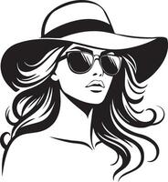 di moda donna indossare cappello illustrazione. vettore