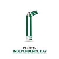 vettore indipendenza giorno di Pakistan disegno, creativo Annunci, 3d illustrazione