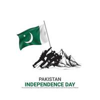 vettore indipendenza giorno di Pakistan disegno, creativo Annunci, 3d illustrazione