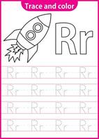 inglese scrittura foglio di lavoro per kg scrittura pratica attività per bambini. grafia esercizio per bambini. stampabile foglio di lavoro. vettore