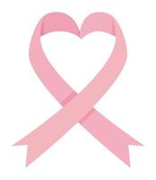 cuore rosa nastro del disegno vettoriale di consapevolezza del cancro al seno