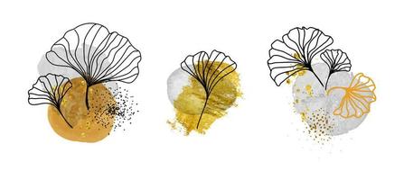 arte della parete botanica. lusso floreale art deco. illustrazione vettoriale di disegno del modello naturale.