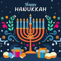 felice concetto di hanukkah vettore