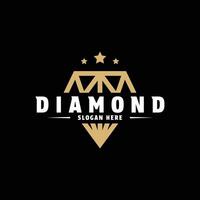 diamante lusso oro logo design creativo idea vettore