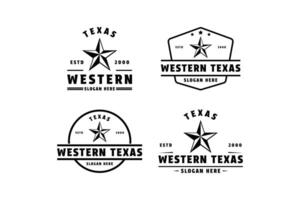 impostato di occidentale Texas nazione stella logo design Vintage ▾ retrò stile vettore
