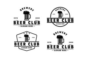 impostato di mestiere birra boccale fabbrica di birra logo design Vintage ▾ retrò stile vettore