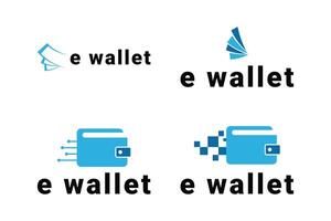 impostato di portafoglio digitale logo design concetto idea vettore