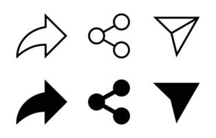 impostato di Condividere icona vettore. condivisione, Spedire concetto vettore