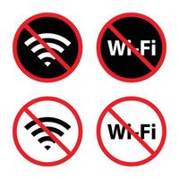 no Wi-Fi la zona cartello. Wifi, senza fili Rete con proibito simbolo icona vettore