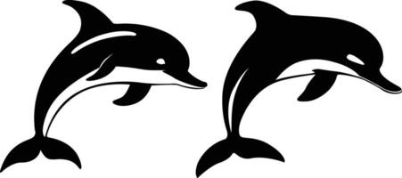 delfino silhouette vettore