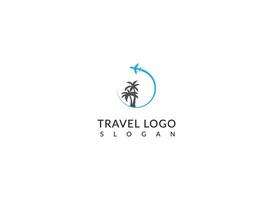 creativo palma albero vettore logo viaggio design.