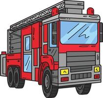 pompiere camion cartone animato colorato clipart vettore