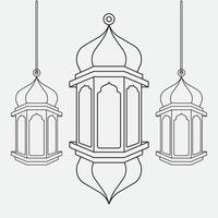 linea islamico lanterna illustrazione design vettore