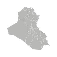 vettore isolato illustrazione di semplificato amministrativo carta geografica di Iraq. frontiere di il governatorati, regioni. grigio sagome. bianca schema.