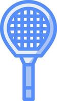 badminton racchetta linea pieno blu icona vettore
