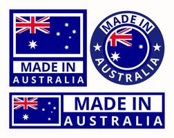 vettore impostato fatto nel Australia design Prodotto etichette attività commerciale icone illustrazione