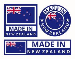 vettore impostato fatto nel nuovo Zelanda design Prodotto etichette attività commerciale icone illustrazione