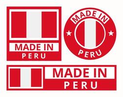 vettore impostato fatto nel Perù design Prodotto etichette attività commerciale icone illustrazione