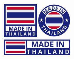 vettore impostato fatto nel Tailandia design Prodotto etichette attività commerciale icone illustrazione