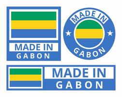 vettore impostato fatto nel Gabon design Prodotto etichette attività commerciale icone illustrazione