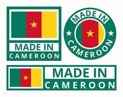vettore impostato fatto nel camerun design Prodotto etichette attività commerciale icone illustrazione