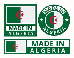 vettore impostato fatto nel algeria design Prodotto etichette attività commerciale icone illustrazione