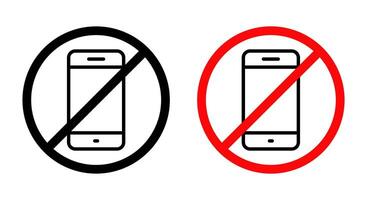 girare via mobile Telefono icona vettore. no smartphone cartello. cellulare eccetto simbolo vettore