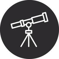 telescopio rovesciato icona vettore