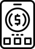 icona della linea di monete vettore