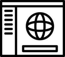 icona della linea del globo vettore