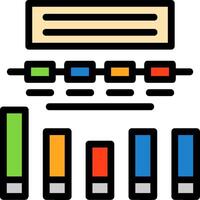 linea del grafico a barre riempita vettore