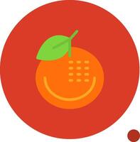 mandarino arancia piatto ombra icona vettore