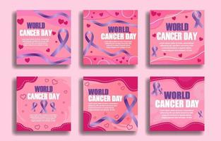 post sui social media per la giornata mondiale del cancro vettore