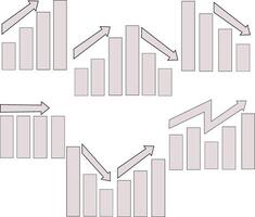 impostato di crescita grafico vettore icone. attività commerciale grafico. finanziario salire su. aumentare profitto.