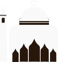 islamico moschea edificio silhouette illustrazione vettore