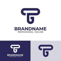 lettere tg monogramma logo, adatto per attività commerciale con tg o gt iniziali vettore