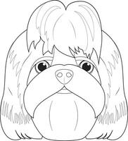 shih tzu cane facile colorazione cartone animato vettore illustrazione. isolato su bianca sfondo