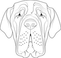 napoletano mastino cane facile colorazione cartone animato vettore illustrazione. isolato su bianca sfondo
