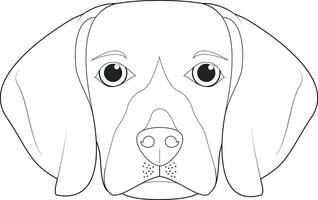 beagle cane facile colorazione cartone animato vettore illustrazione. isolato su bianca sfondo