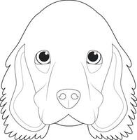 cocker spaniel cane facile colorazione cartone animato vettore illustrazione. isolato su bianca sfondo