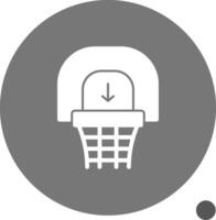pallacanestro cerchio glifo ombra icona vettore