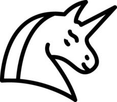 icona della linea di unicorno vettore