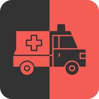 ambulanza rosso inverso icona vettore