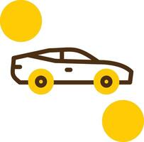 auto giallo lieanr cerchio icona vettore