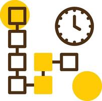 sequenza temporale giallo lieanr cerchio icona vettore