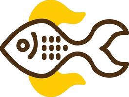 pesce rosso giallo lieanr cerchio icona vettore