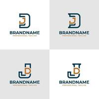 elegante lettere dj e jd monogramma logo, adatto per attività commerciale con jd o dj iniziali vettore