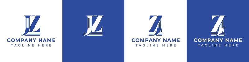 lettere jz e zj pilastro logo, adatto per attività commerciale con jz e zj relazionato per pilastro vettore